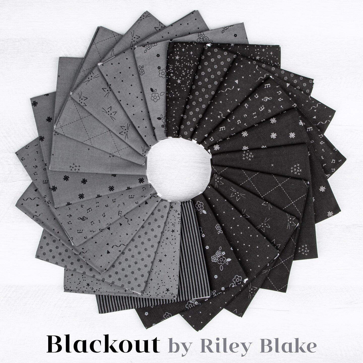 Blackout 10&#x22; Square Pack (Layer Cake / 10&#x22; Stacker) by Riley Blake Designs for Riley Blake (10-16240-42)