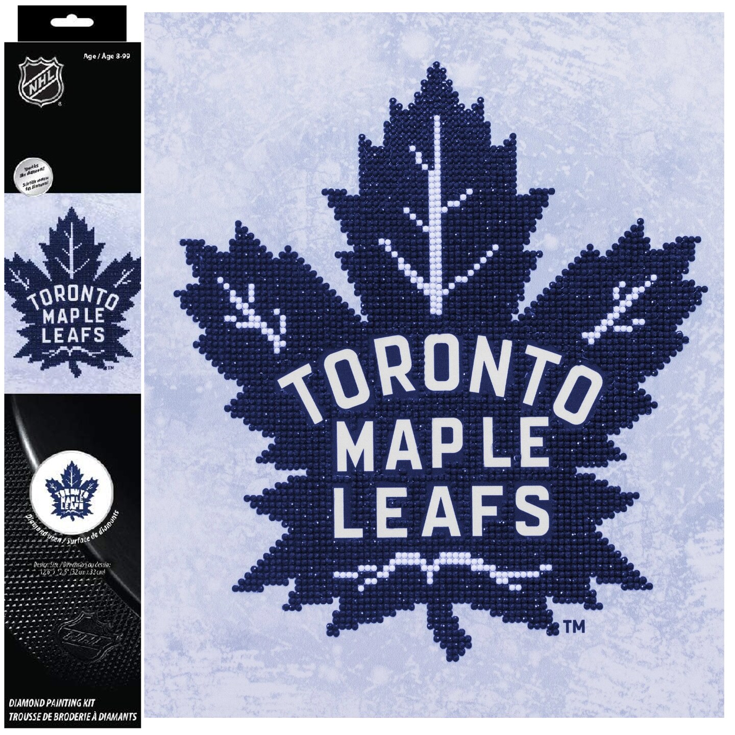 Diamond Dotz NHL Toronto Maple Leafs Hockey Diamond Painting Kits for Adults - Diamond Art Kits a Relaxing Creative Craft Kit with Dotz Gems 12.6x 12.6