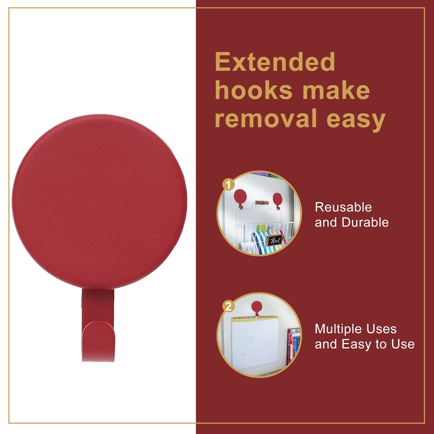 Haute Decor Attract Magnetic Hanger, 1 Pack - Strong Magnet Hook for Metal Doors and Surfaces