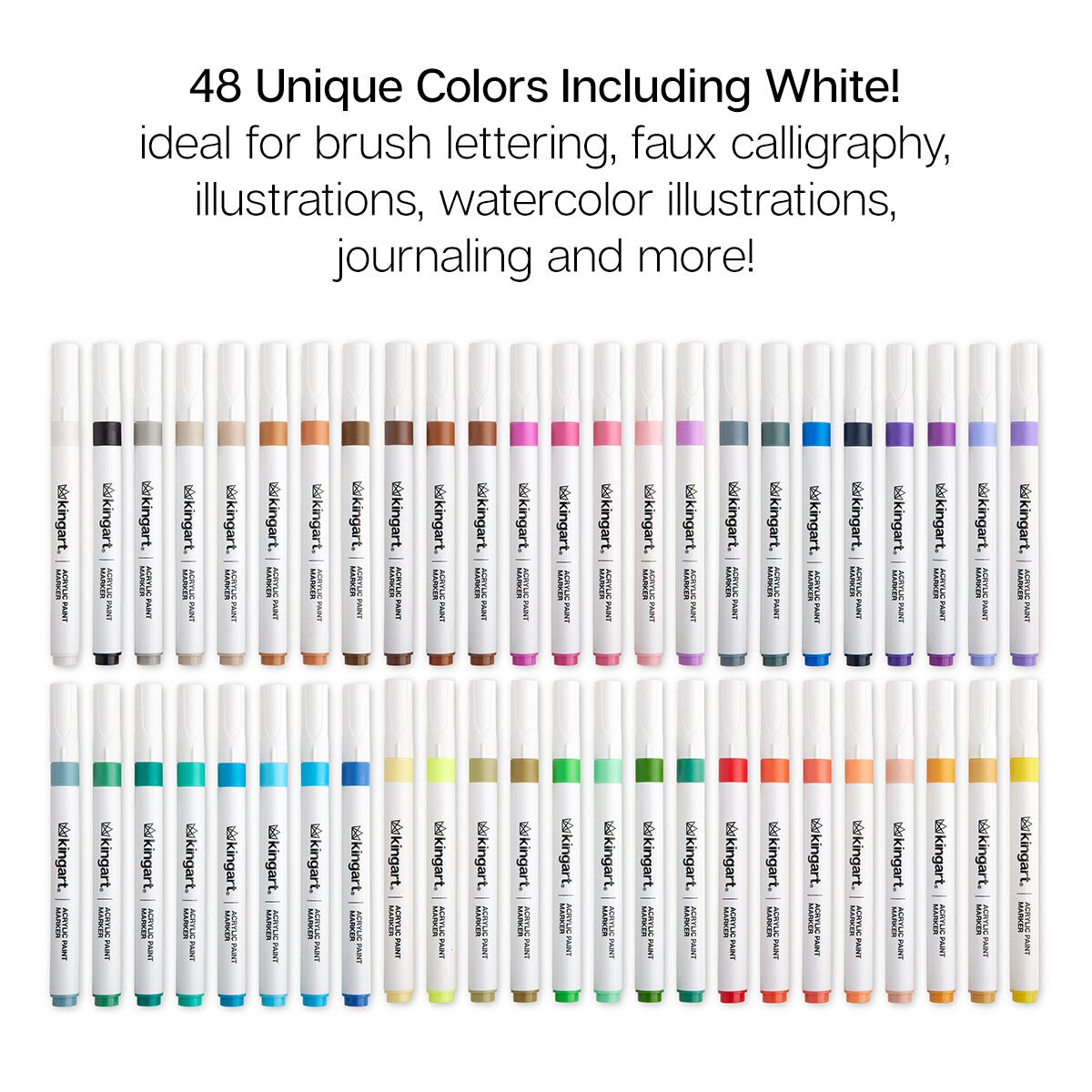 KINGART&#xAE; Acrylic Paint Markers 48 Colors