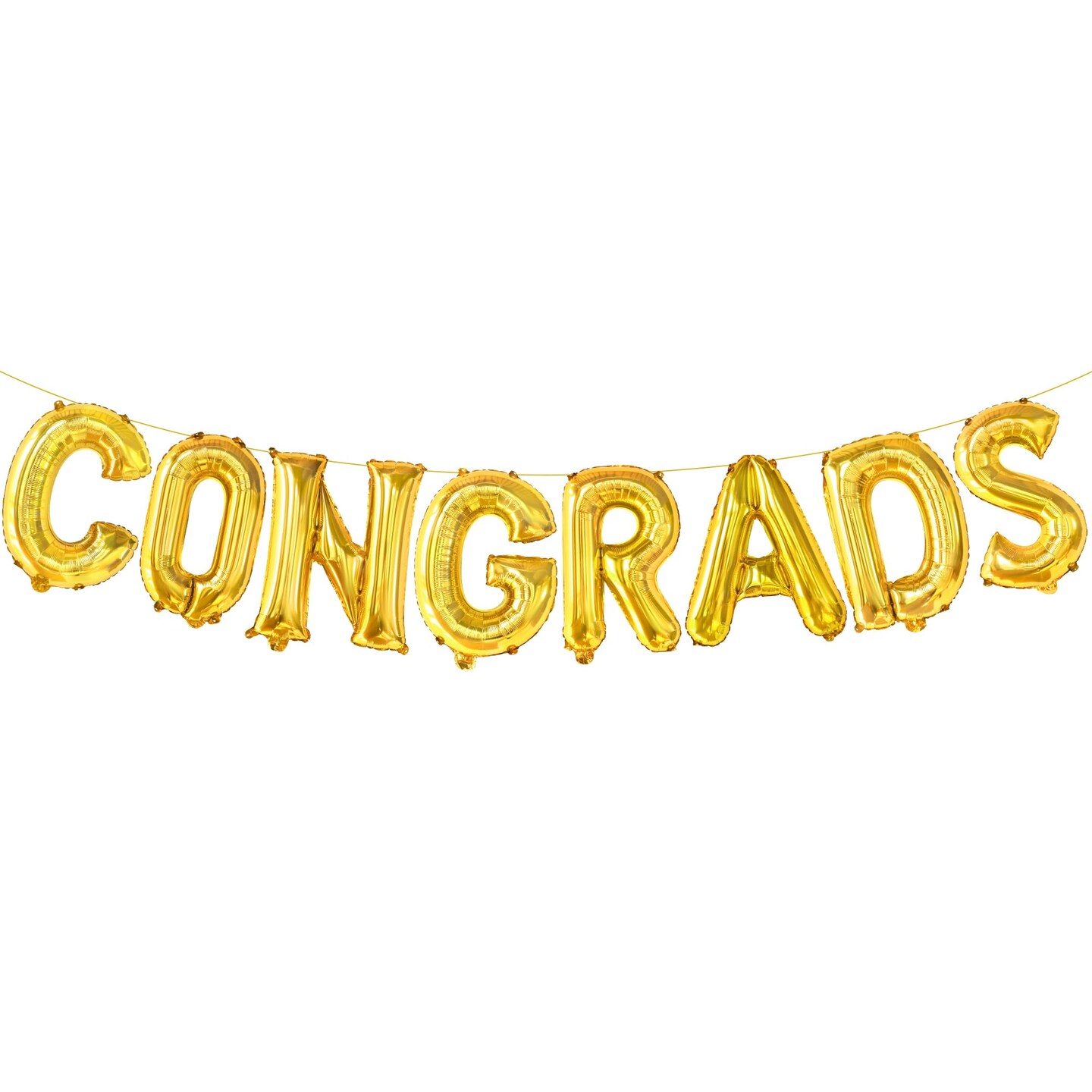 Graduation Decorations 2026 | Gold Congrats Balloons - 16 Inch | Foil Gold Congrats Balloons for 2026 Graduation Decorations | Graduation Balloons Banner | Congratulations Banner - KatchOn