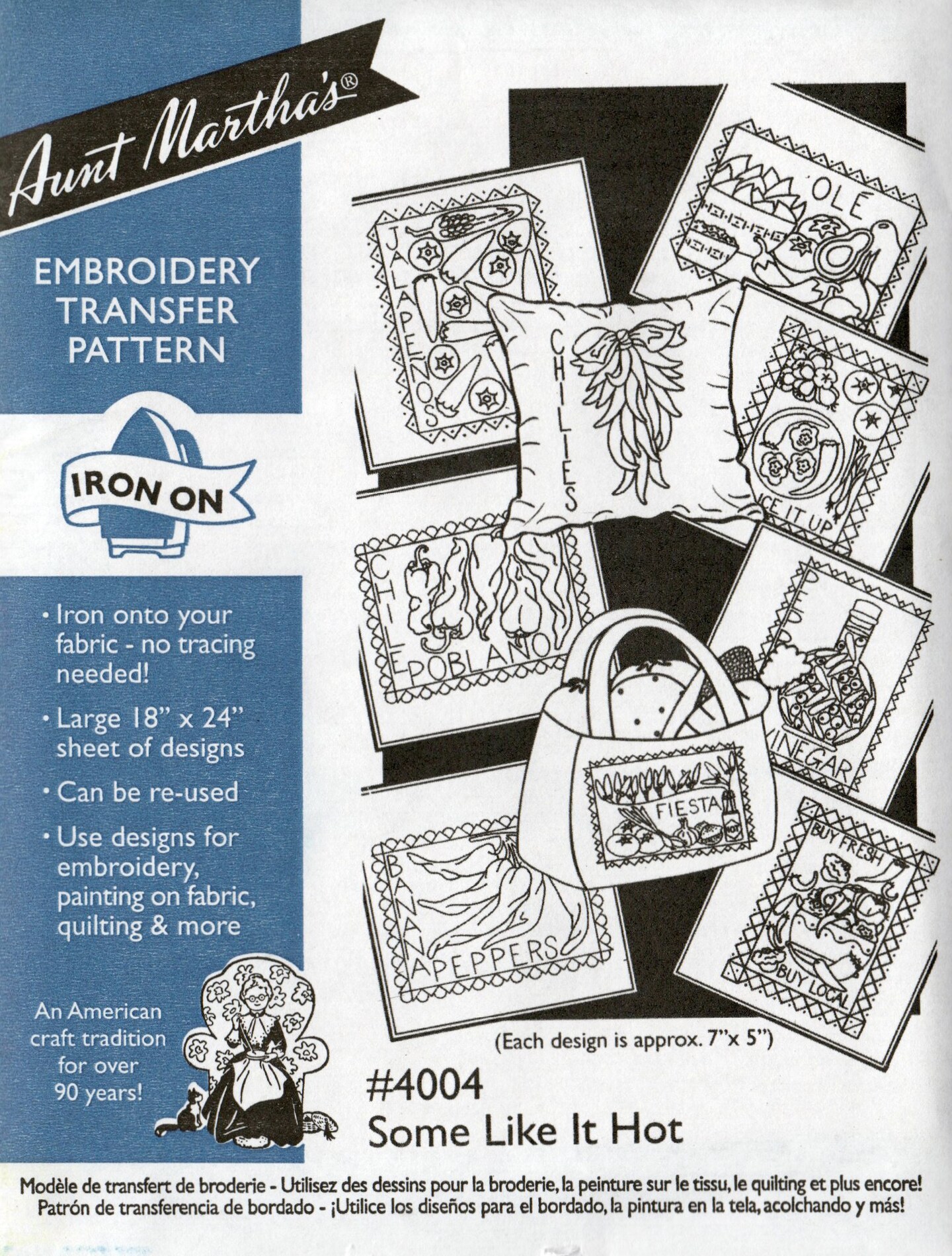 Aunt Martha's Some Like It Hot 4004 embroidery iron on pattern | Michaels