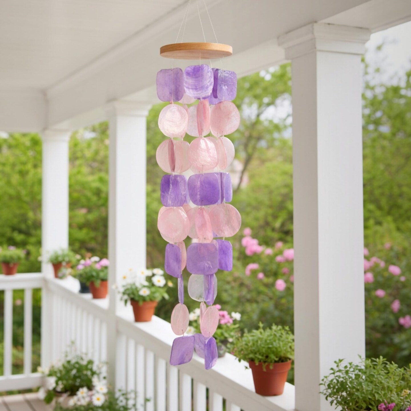 Wind Chimes for Outside. Spring Decor Windchimes Outdoors Patio Decor. Unique Birthday Gifts for Women, Gift for Women Ideas (Purple & Pink)