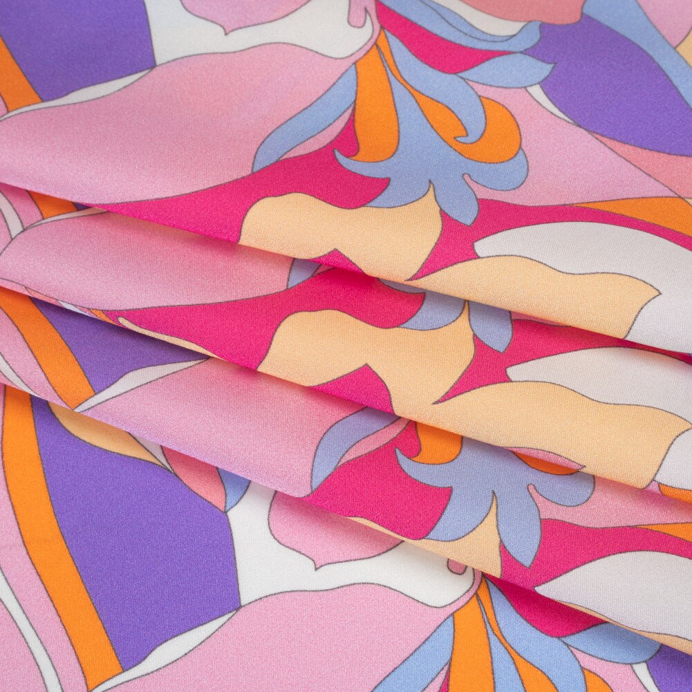 1 Yard Silk Charmeuse Retro Florals 53" Wide Ideal for Slip Dresses & Designer Apparel