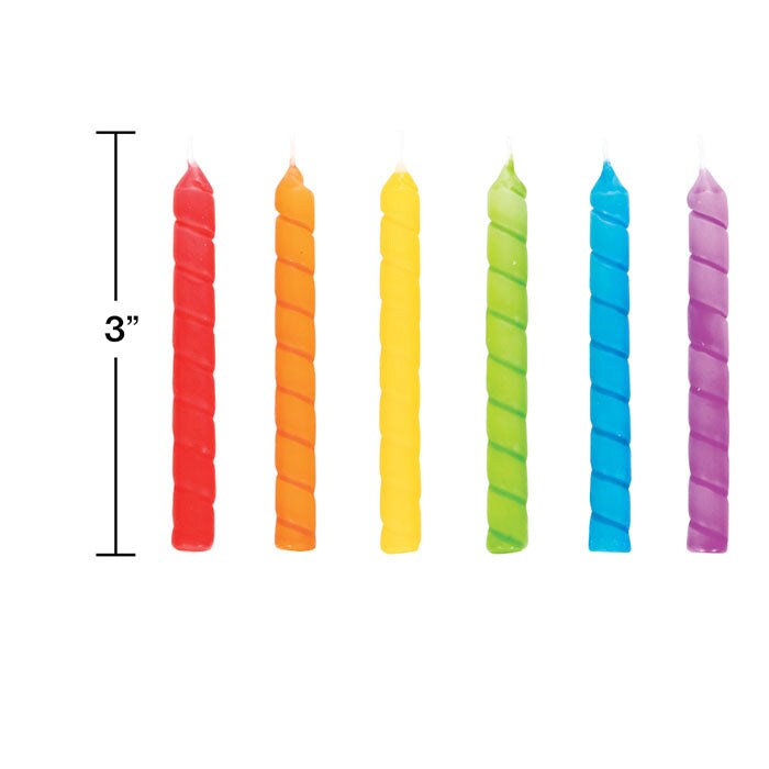 144 pc Bulk Rainbow Large Spiral Candles