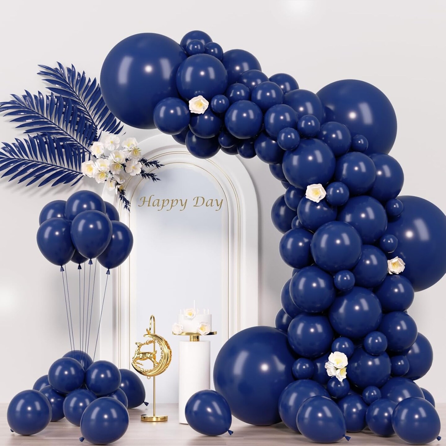 130pcs Navy Blue Balloons Different Sizes 18&#x22; 12&#x22; 10&#x22; 5&#x22; Dark Blue Balloons