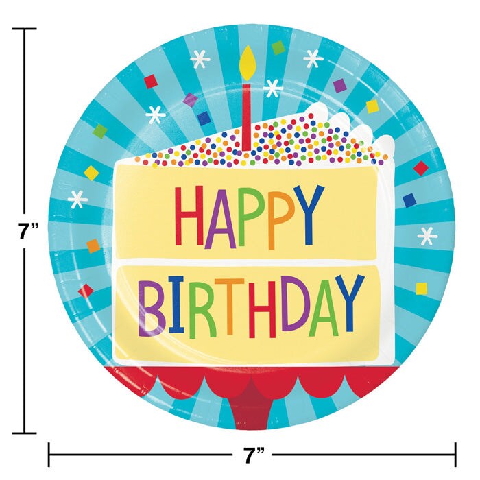 96 pc Bulk Cake Birthday Dessert Plates