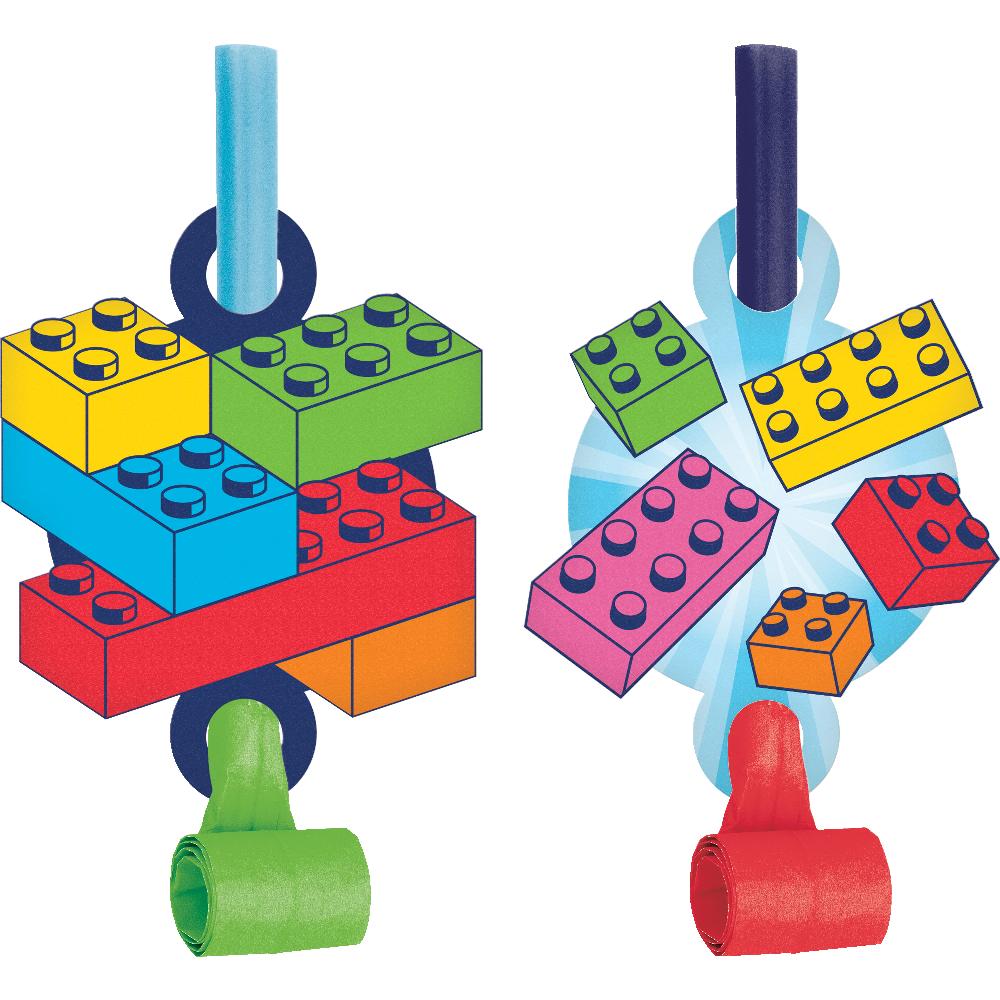 48 pc Bulk Block Bash Toy Blocks Party Blower Horns