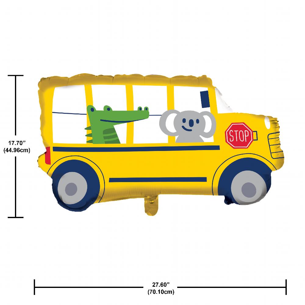 10 pc Bulk Transportation Time City Life Yellow School Bus Balloons
