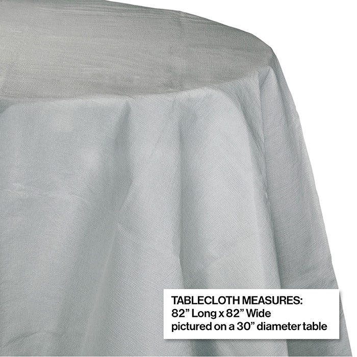 12 pc Bulk Shimmering Silver Round Paper Table Covers 82 inch