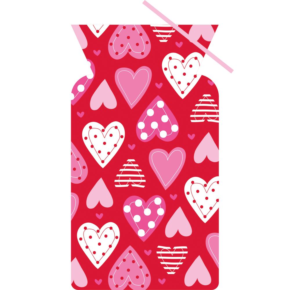240 pc Bulk Hearts Cello Bags w/ Twist Ties