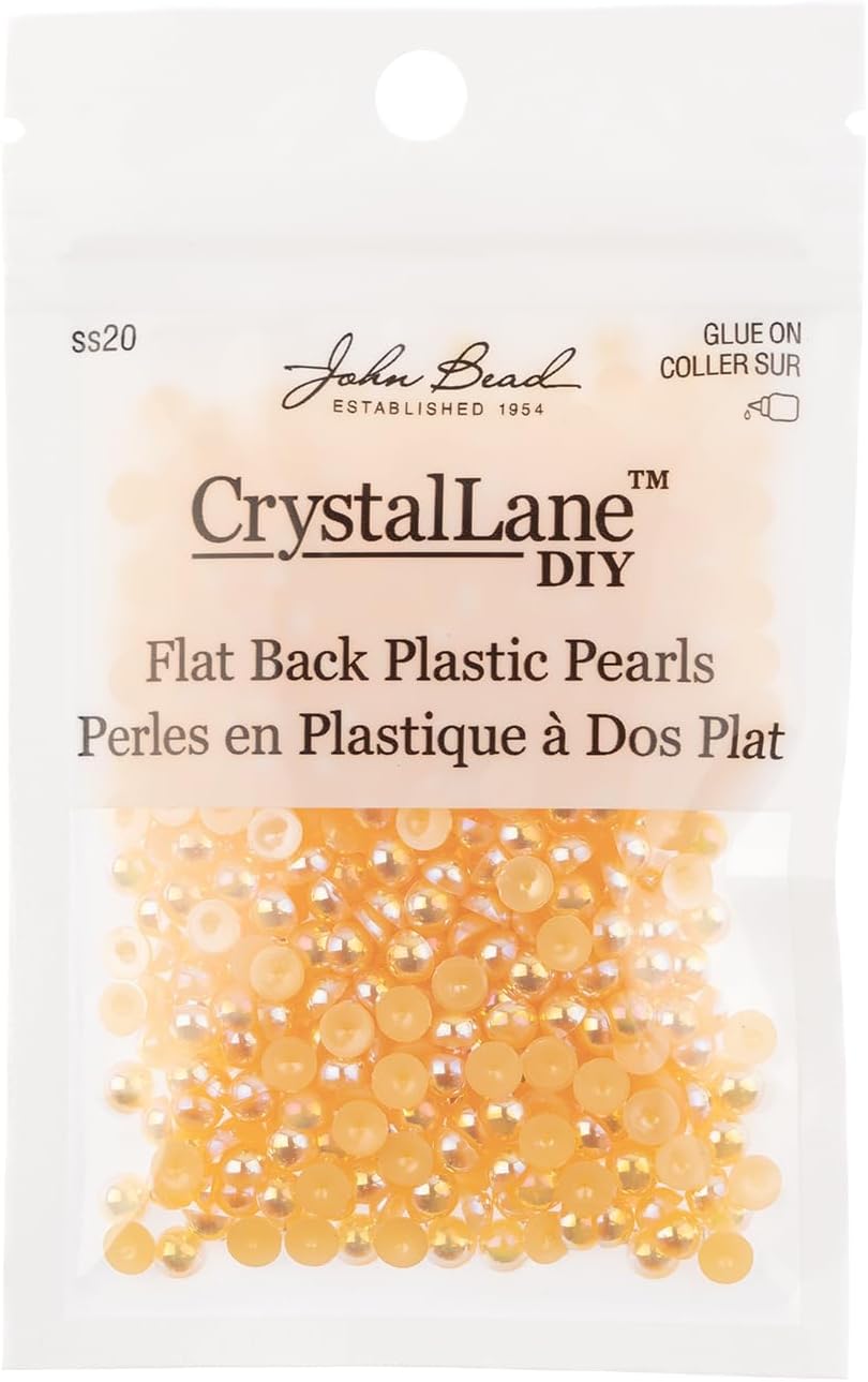 Crystal Lane DIY SS20(5mm) Plastic Pearl Flatback Rhinestones, 575pcs