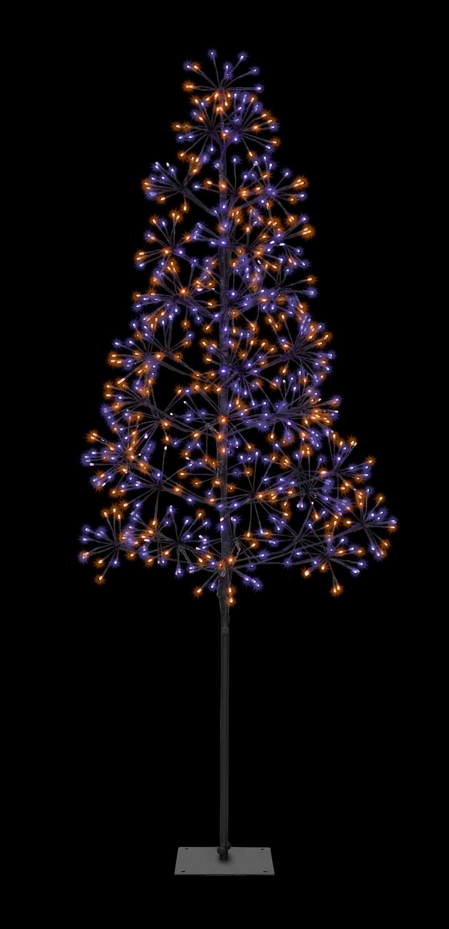 6&#x27; Purple and Orange LED Tree with Black Frame