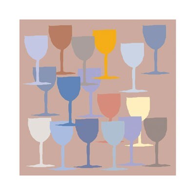 Seventeen Glasses I by Hazel Springfield Wall Art D&#xE9;cor 11 3/4 x 11 3/4 Art Print