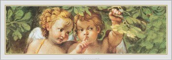 Angeli Detail by Agostino Carracci - Classic Religious Wall Art Print 13.75x10.5 Inches