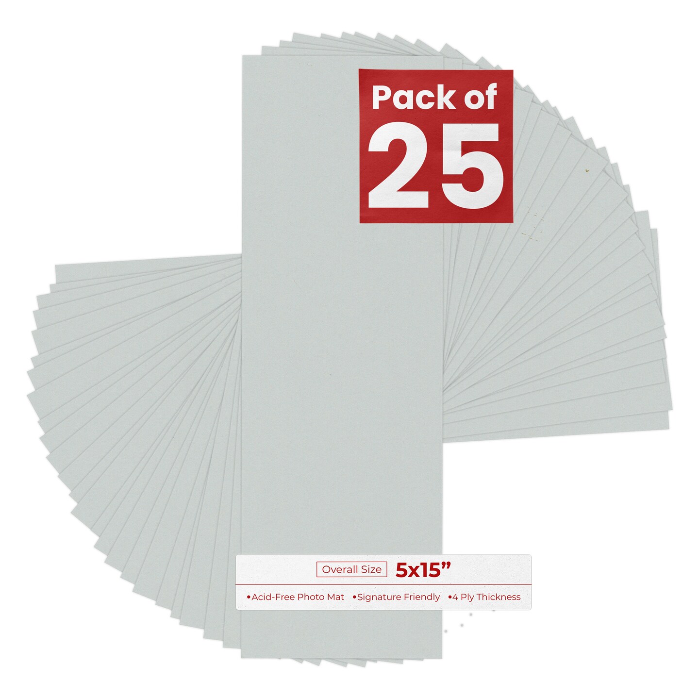 Gray 5x15 Uncut Mat Board - Blank Sheets, No Opening, Color: Grey ...