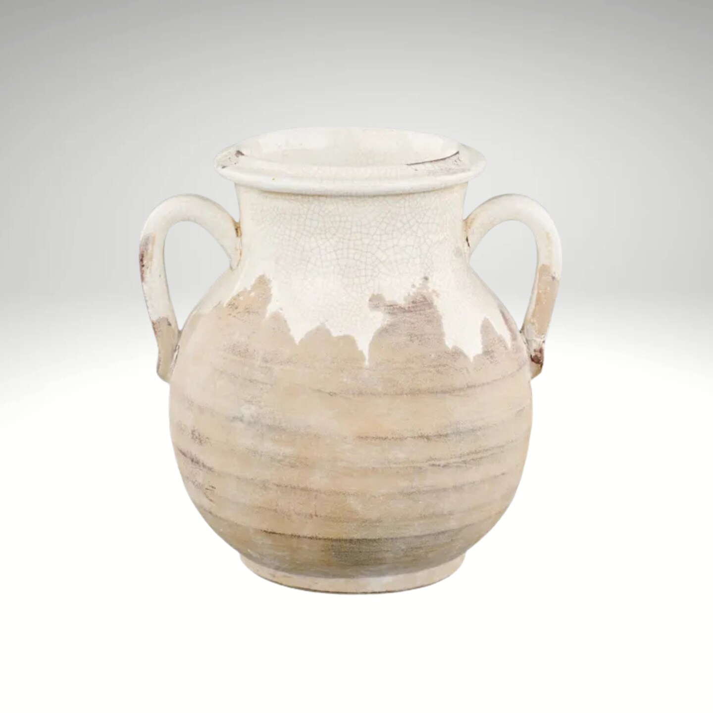 Hand Thrown Ceramic Vase with Crackle Glaze Farmhouse Decor-CB503827