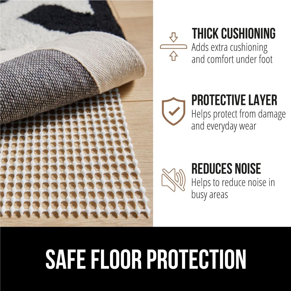 Strong Rug Pad Gripper, 2x4 FT, US Designed, Grips Help Keep Area Rugs Safe and in Place, Slip and Skid Resistant Pads for Hard Floors, Under Carpet Mat Cushion and Hardwood Protection