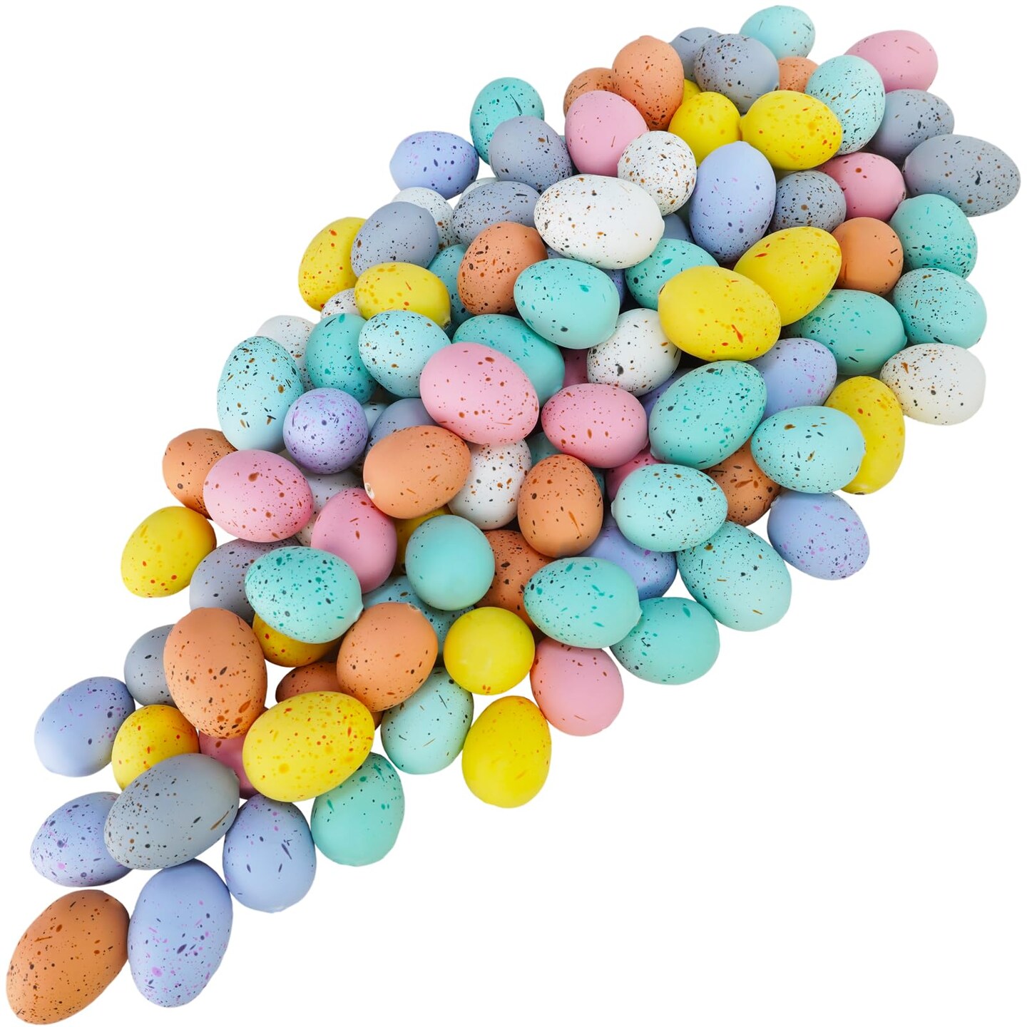 120 Pcs 8 Colors Mini Easter Foam Eggs Speckled Pastel Easter Eggs Small Decorative Artificial Easter Bird Eggs for Easter Basket Fillers Craft Projects Springtime Party Favors Table Setting