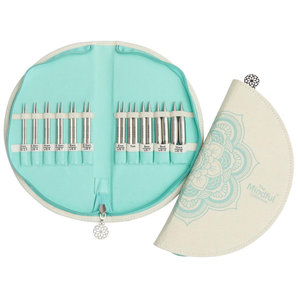 KnitPro-Mindful Warmth 4&#x22; Interchangeable Knitting Needle Set - Sizes US 2.5, 4, 6, 7, 8, 9, 10, 10.75, 11, 13, 15