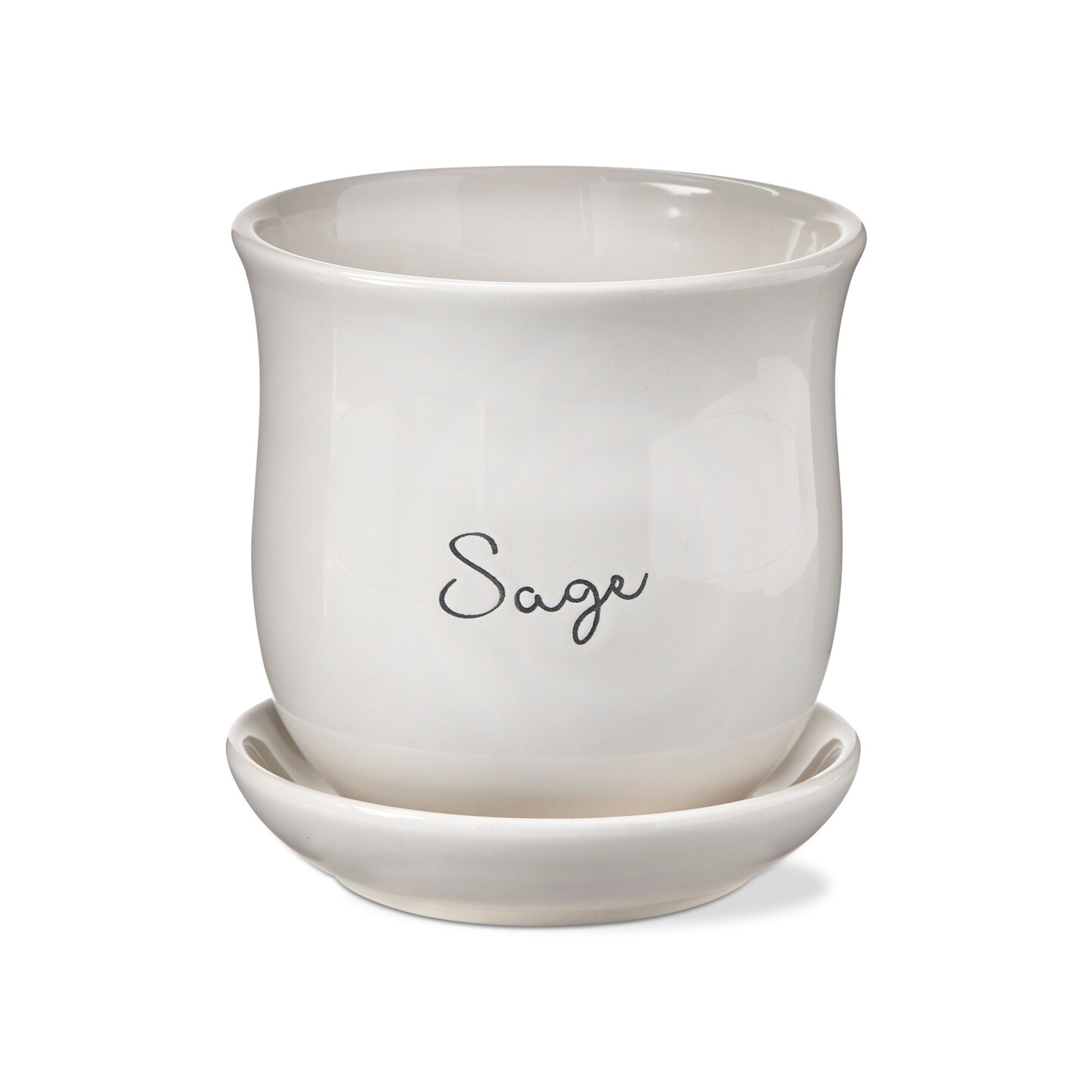 Sage Ceramic Planter with Saucer Set - Multicolor Garden Pots, 4.7" H x 4.75" Dia, Easy Wipe Clean, Everyday Use