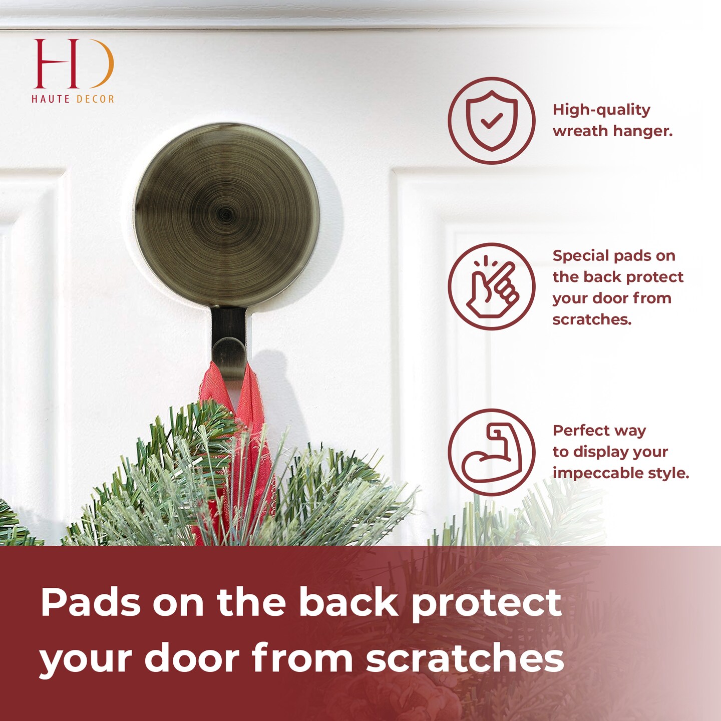 Haute Decor Attract&#xAE; Magnetic Hanger, 1 Pack - Strong Magnet Hook for Metal Doors and Surfaces