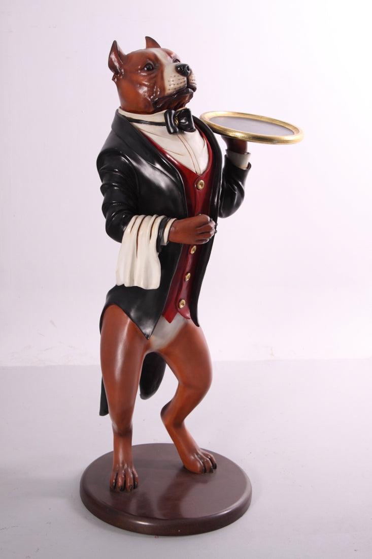 Pit Bull Butler Statue