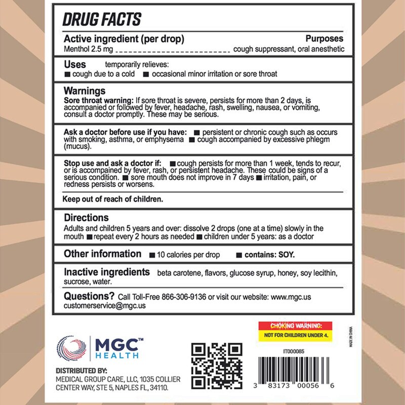 MGC Health Cough Drops 30ct Cherry Flavor Relief