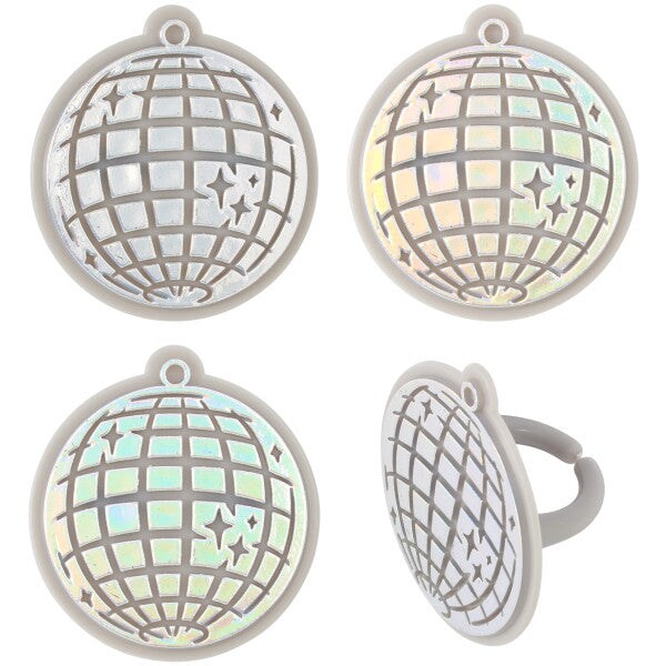 Disco Ball Cupcake Rings, 12ct