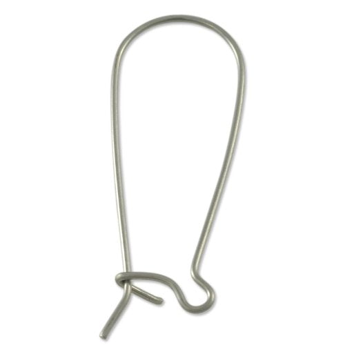 JewelrySupply Kidney Ear Wire 33mm Surgical Stainless Steel (Package of 10)