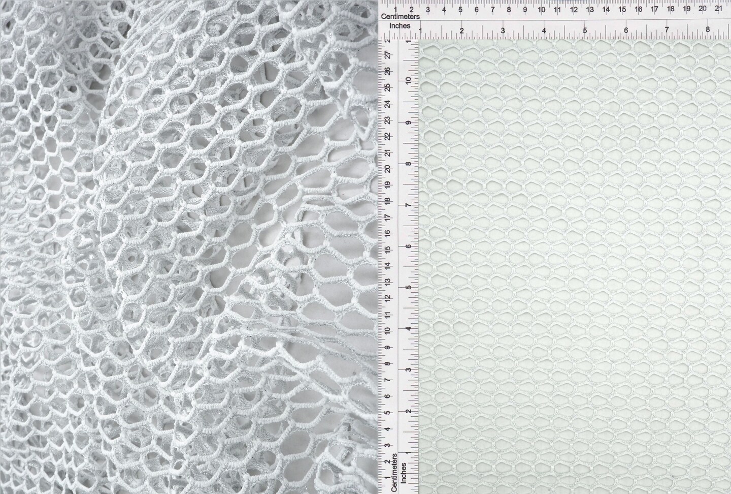 1 Yard Lurex Fishnet Mesh Fabric, 58/60&#x2033; Wide Polyester Spandex Blend