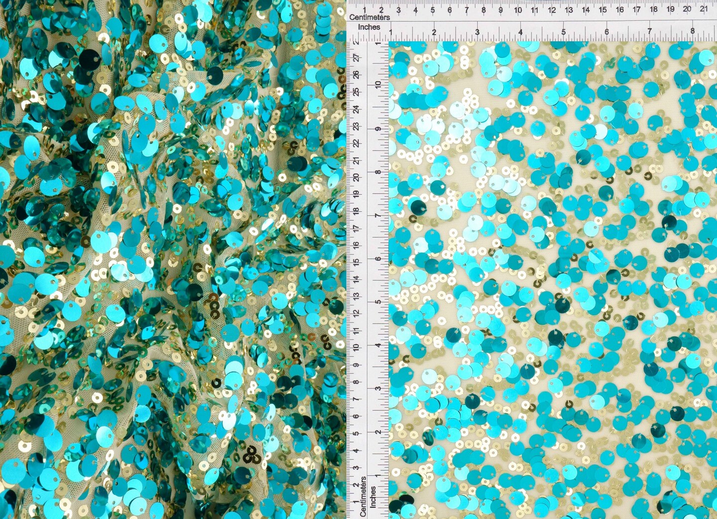 1 Yard Sequin Mesh Stretch Fabric, 58/60″ Wide Nylon Spandex Blend