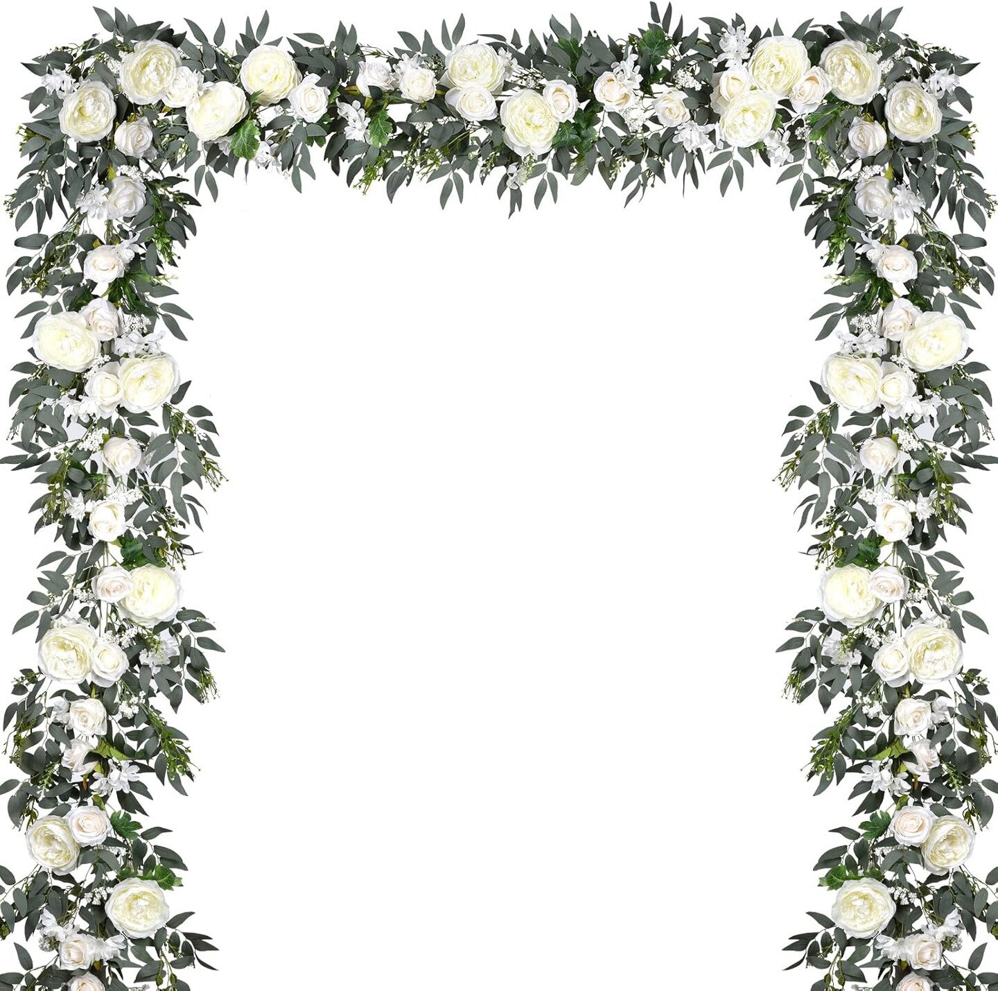 2Pack Artificial Peony Flower Garland - 6ft/Strand