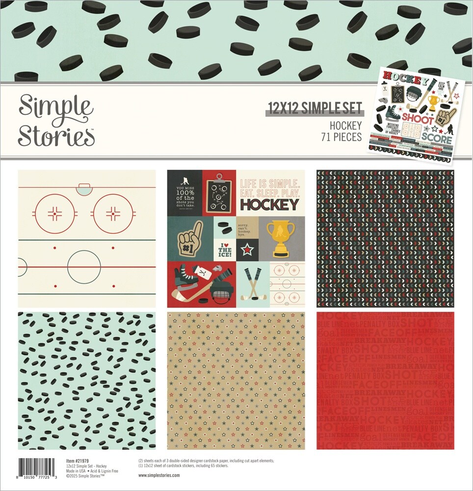Simple Stories Collection Kit 12&#x22;X12&#x22;-Hockey