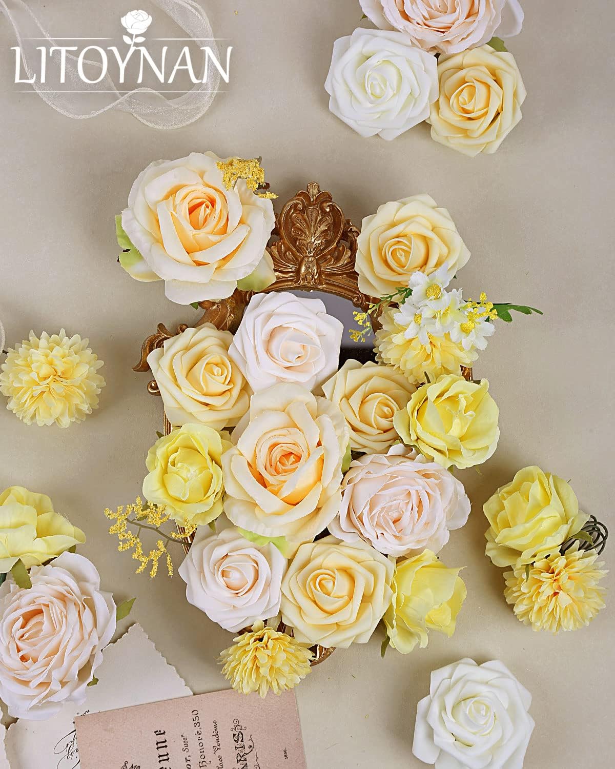 Artificial Flower Combo Flowers Exquisite Yellow Flower Box Set
