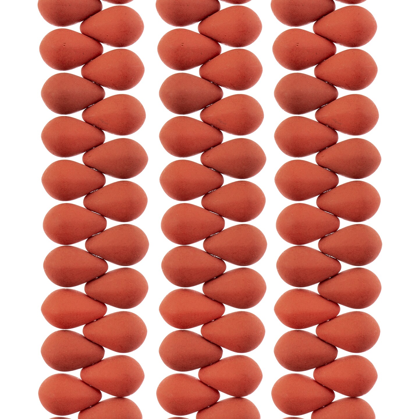 John Bead 114pcs 6x9mm Czech Glass White Alabaster Velvet Drop Bead Strands