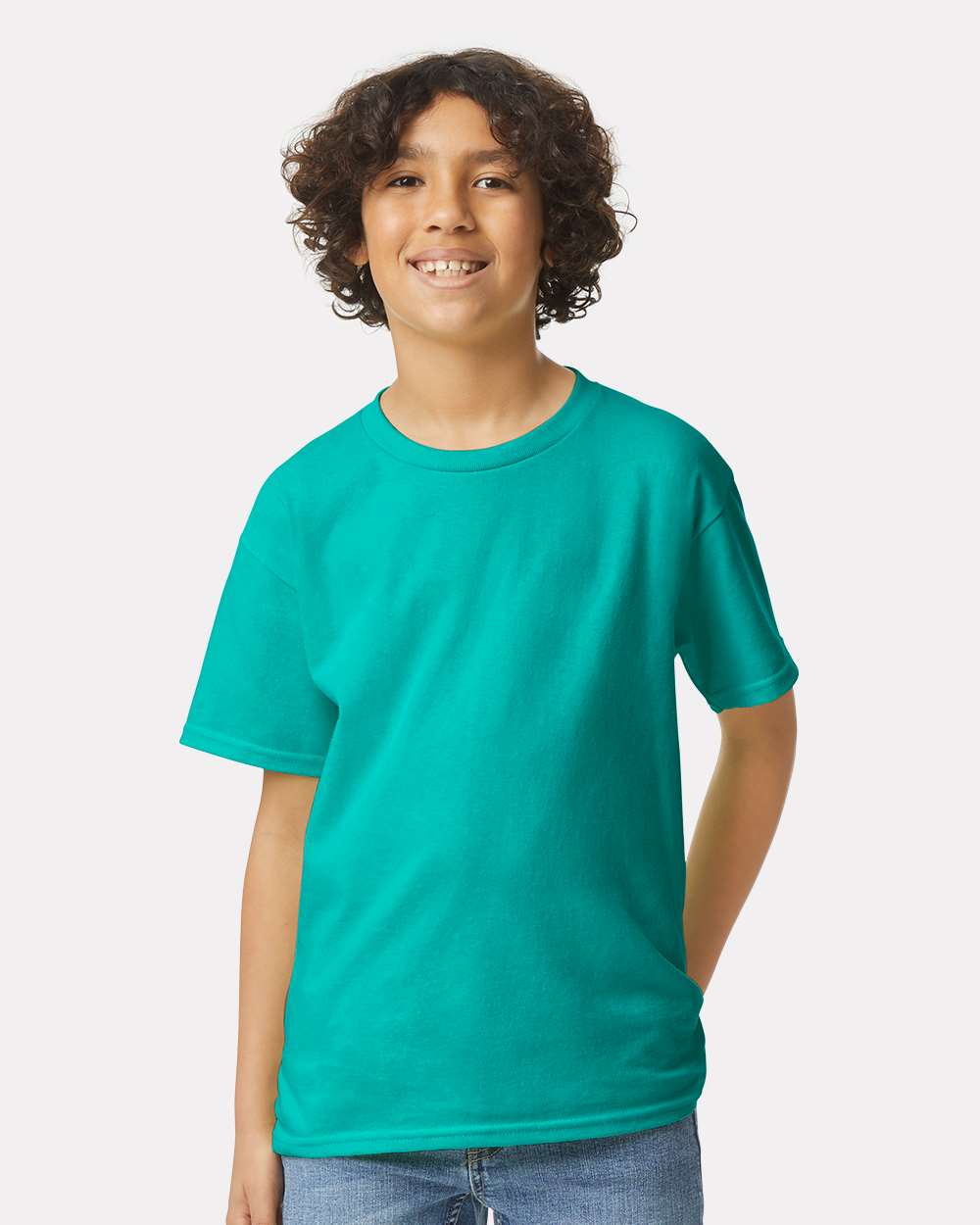 Gildan Ultra Cotton Classic Fit Youth Crewneck Short Sleeve T-Shirt For Kids Everyday Wear