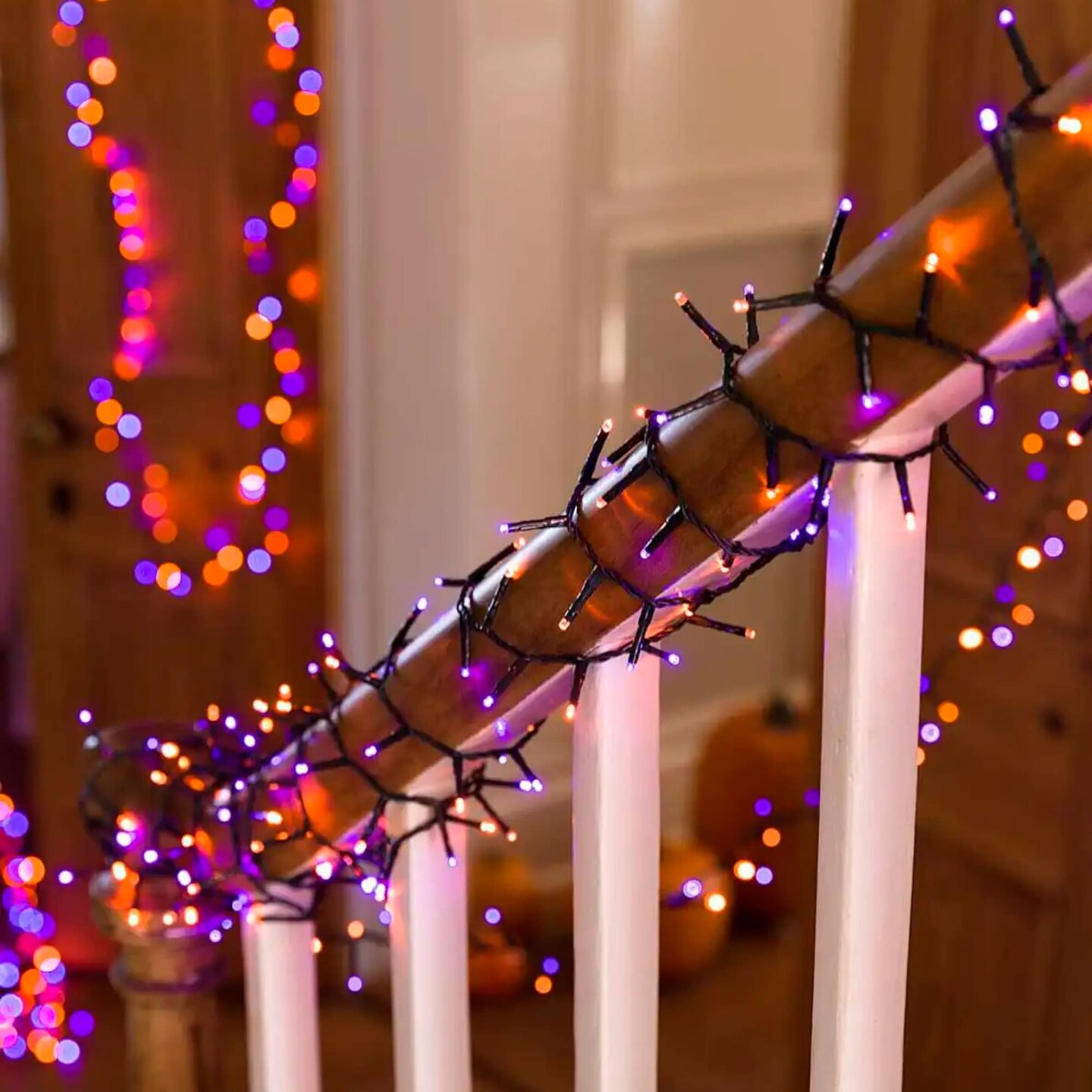 164FT 500 LED Halloween Lights, 8 Modes Waterproof Plug in String Lights for Halloween Indoor Outdoor Yard Party Wedding Garden Home Decorations (Purple &#x26; Orange)