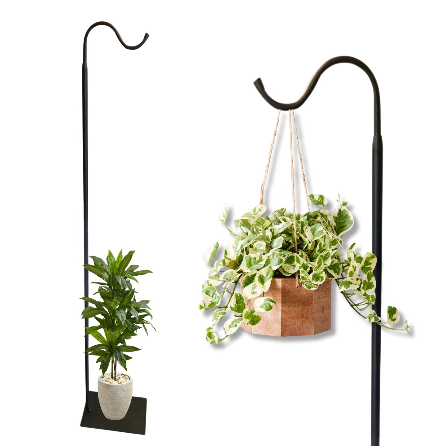 Adjustable Shepherds Hook Floor Stand For Wind Chimes Hanging Lantern Hook  60 Inch Freestanding Bird Feeders Flowers | MakerPlace by Michaels
