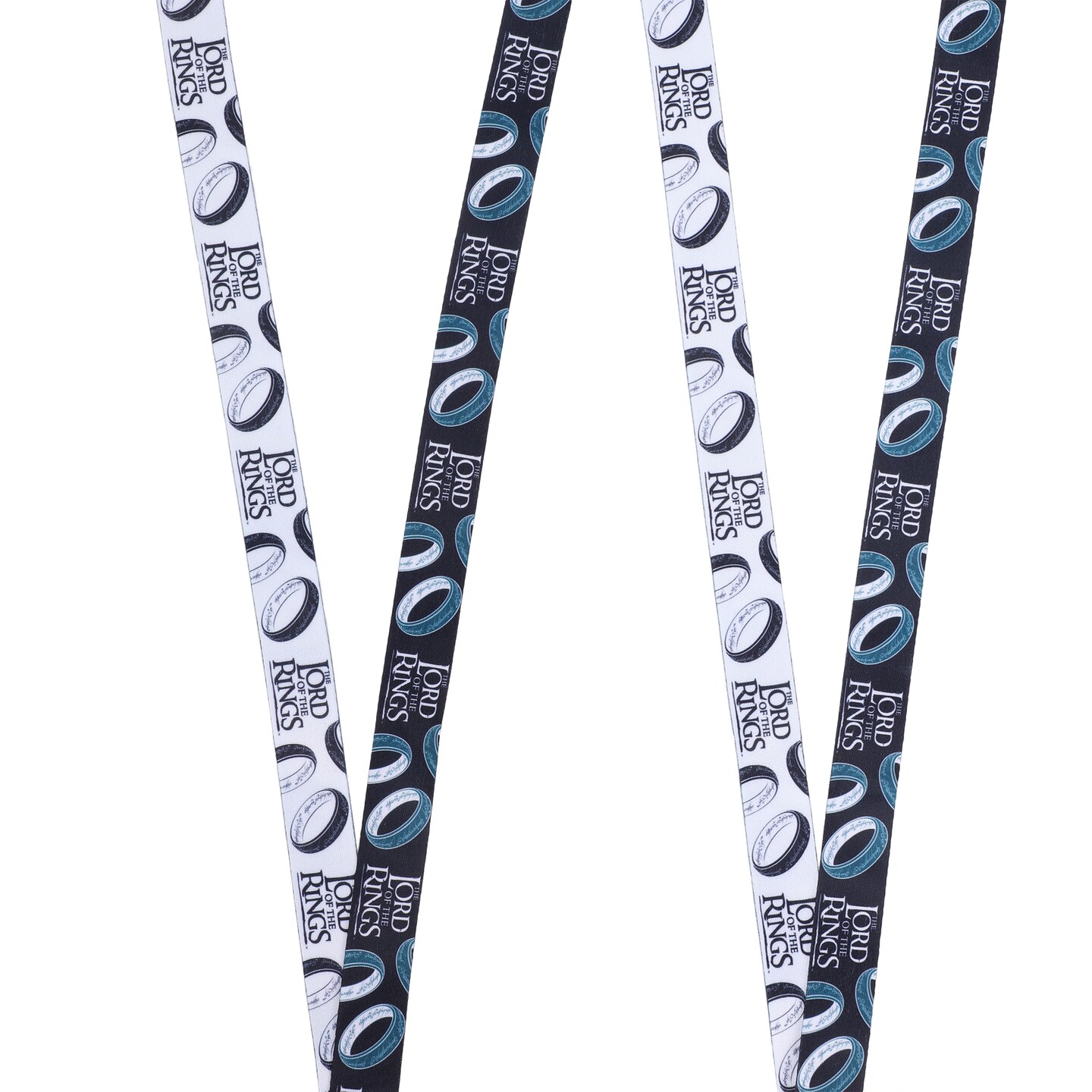 Lord Of The Rings The One Ring 22" Black & White Lanyard WIth ID Sleeve