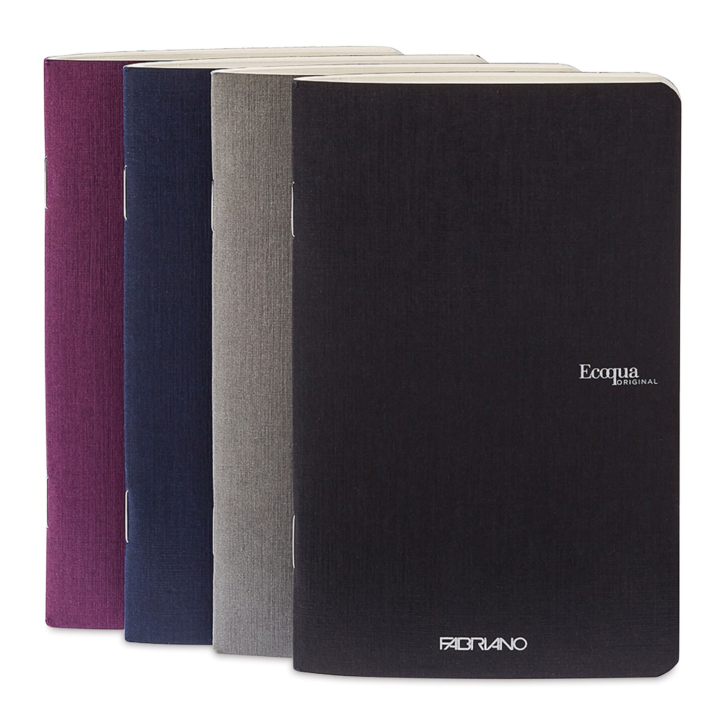 Fabriano EcoQua Staplebound Notebooks - Pkg of 4, Winter Colors, 3.5" x 5.5", Blank
