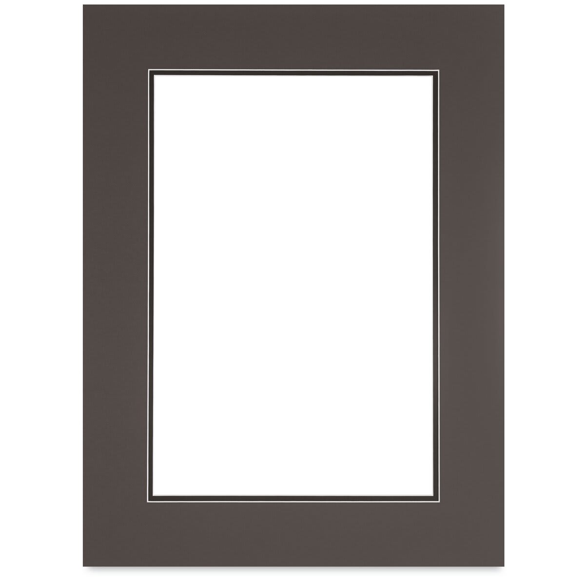 Blick Double Mat - Cinder over Smooth Black, 18" x 24" (12" x 18" opening)