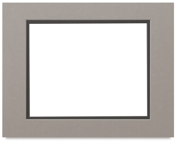 Crescent Select Conservation Solids Pre-Cut Double Mat - Gray/Dark Gray, 4 ply, 11" x 14"