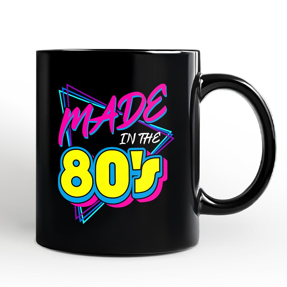 Made In The 80s Mug, Neon Retro Eighties Kid Gift, Color: Black, Model ...