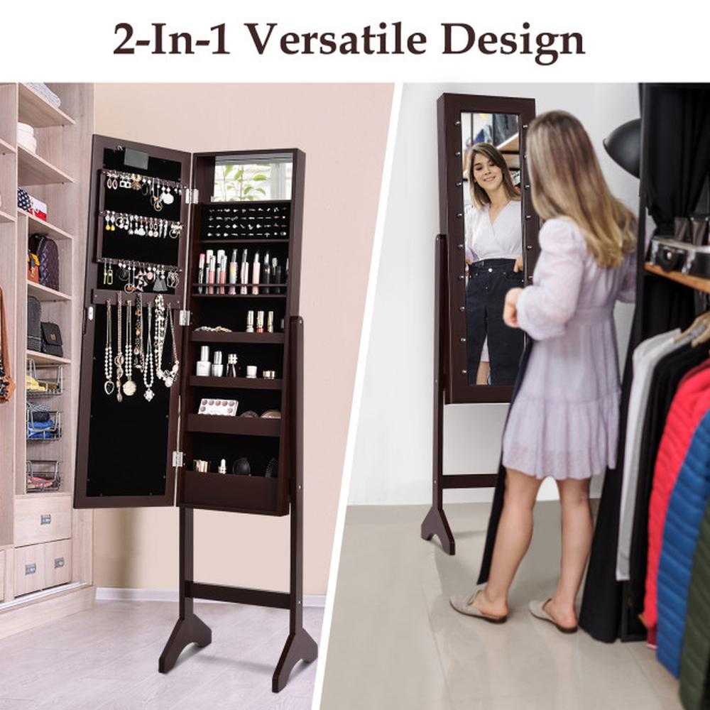 Edge Collections - Elegant Jewelry Armoire with LED Lighting - 1 Piece