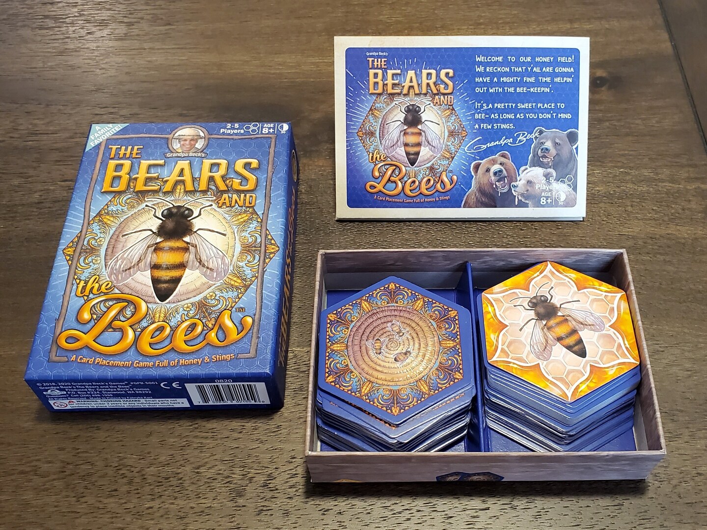 Grandpa Beck's Games - The Bears and The Bees - Strategic Tile Laying Card Game for Kids, Teens, & Adults - from The Creators of Cover Your Assets, 2-5 Players Ages 8+ (First Edition)