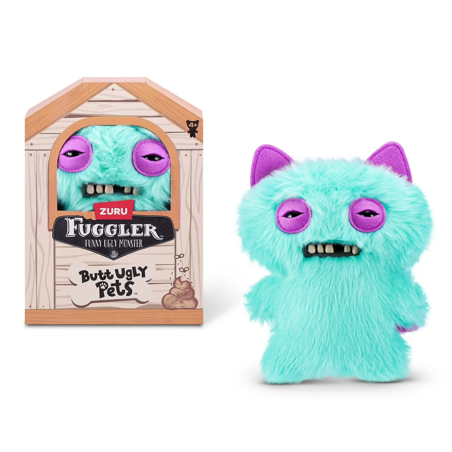 Zuru Fuggler Butt Ugly Pets Yawper Pomeranian Blue Funny Ugly Monster Plush Toy 9 Inch