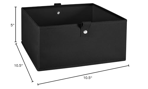 2pc Folding Storage Bins Set - 10.5&#x201D; Bin Organizers with Handles - Black Closet Organizers &#x26; Storage for Toys, Games, Shoes - Foldable Cube Storage Organizer Bins for Playroom, Nursery