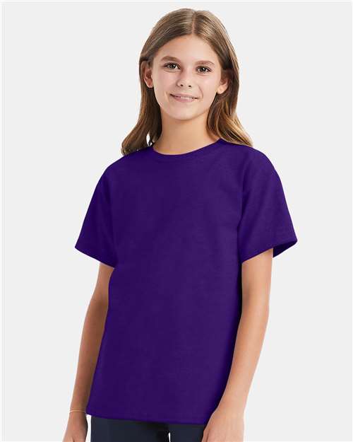 Hanes Essential-T Youth Crewneck Short Sleeve T-Shirt for School, Casual & Custom Wear