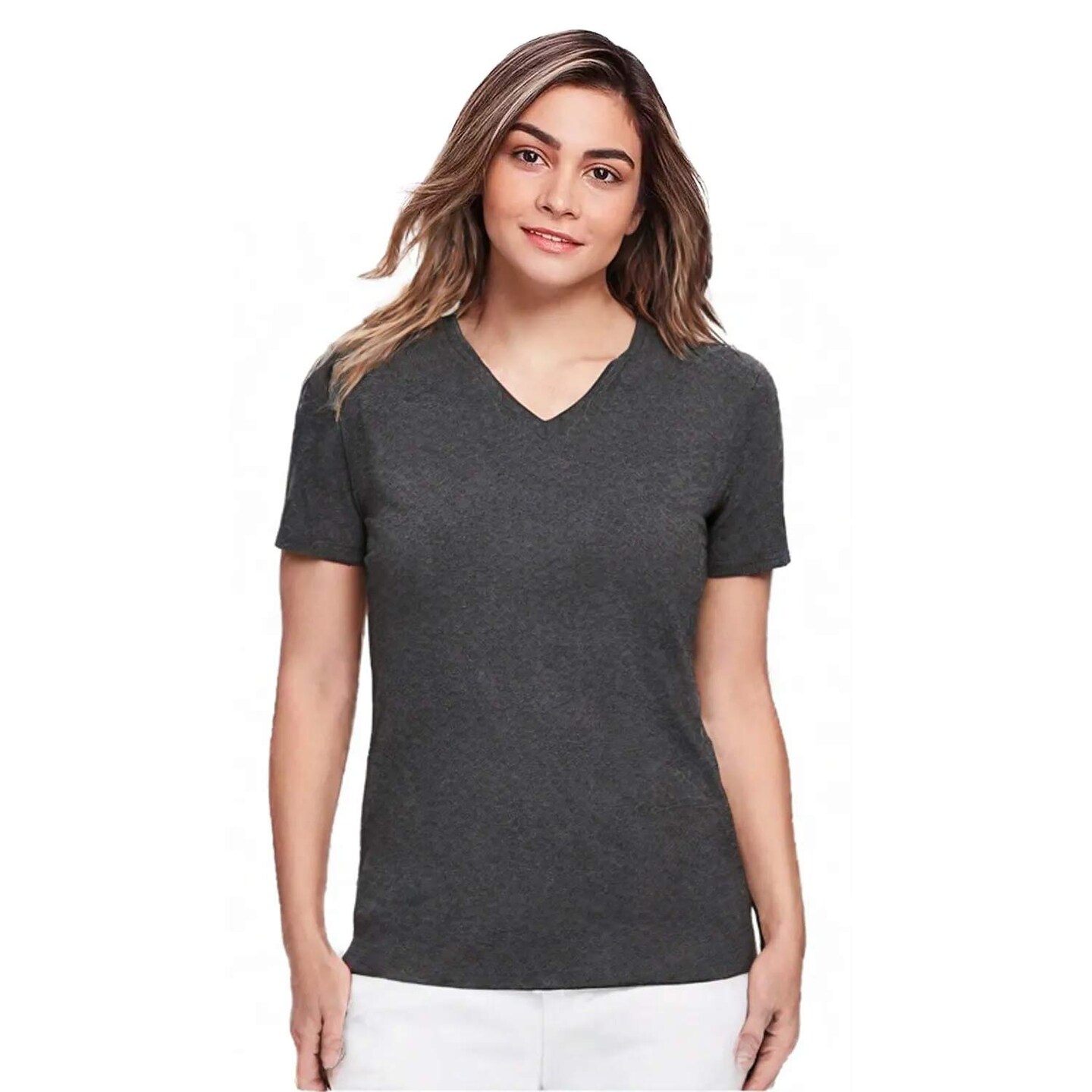 BELLA CANVAS Unisex Heather CVC Short Sleeve V-Neck T-Shirt for Everyday Wear & Custom Print Essential Tee